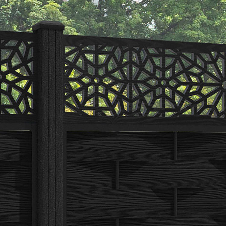 Ripple Alnara Fence Panel - Black - with our composite posts