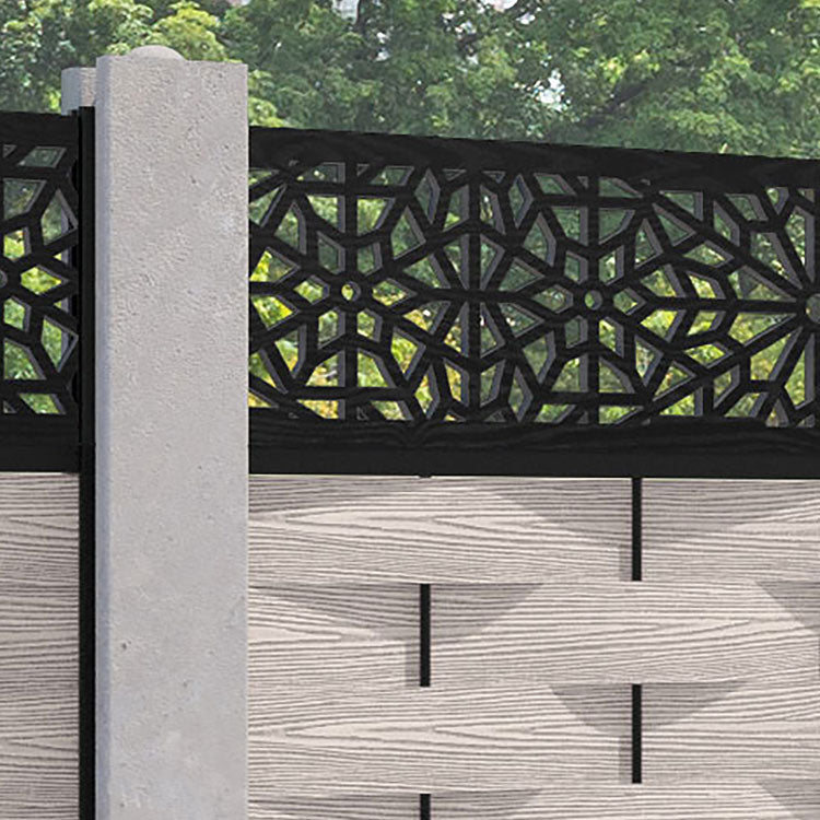 Ripple Alnara Fence Panel - Mid Stone - for existing concrete posts