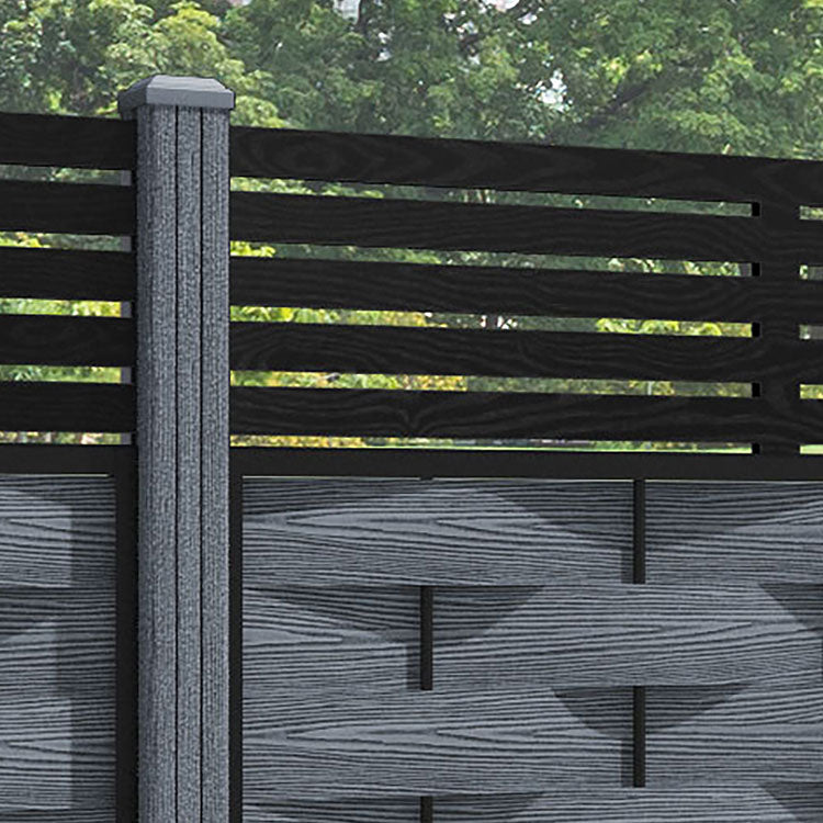 Ripple Aspen Fence Panel - Anthracite - with our composite posts