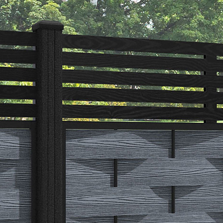 Ripple Aspen Fence Panel - Anthracite - with our composite posts
