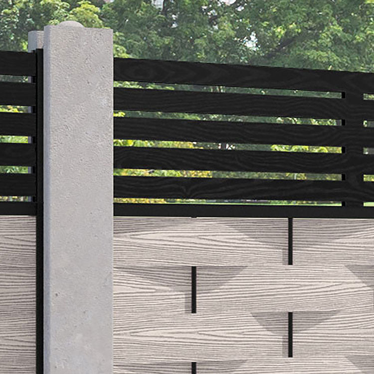 Ripple Aspen Fence Panel - Mid Stone - for existing concrete posts