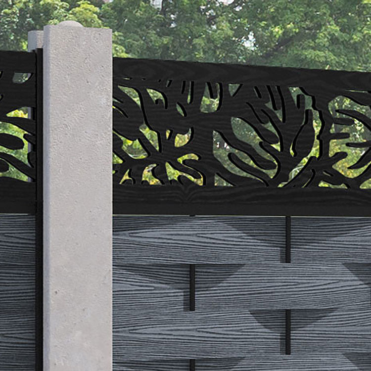 Ripple Botanic Fence Panel - Anthracite - for existing concrete posts