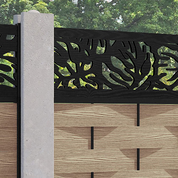 Ripple Botanic Fence Panel - Light Oak - for existing concrete posts
