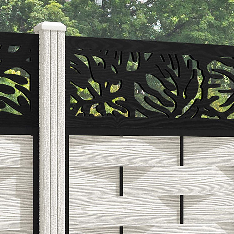 Ripple Botanic Fence Panel - Light Stone - with our composite posts