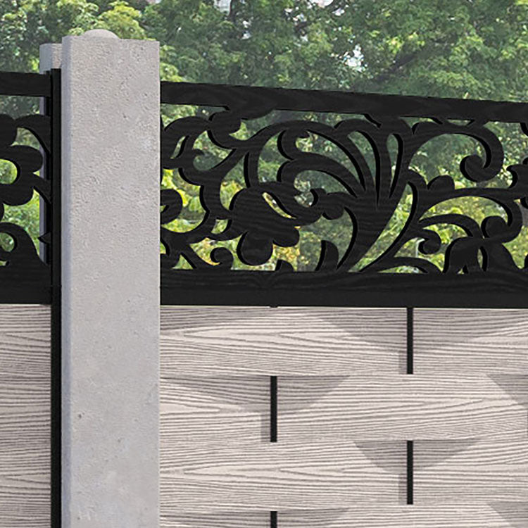 Ripple Eden Fence Panel - Mid Stone - for existing concrete posts