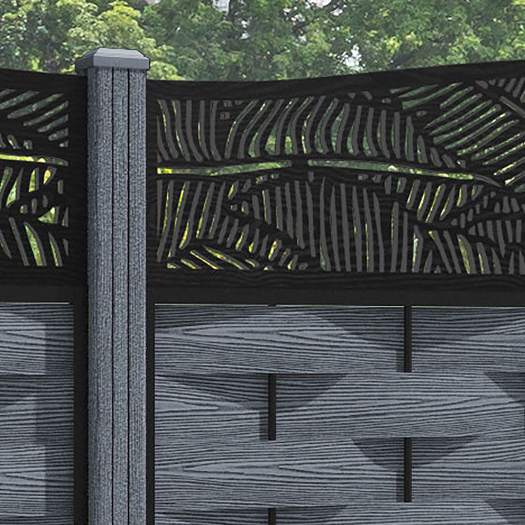 Ripple Feather Curved Top Fence Panel - Anthracite - with our composite posts