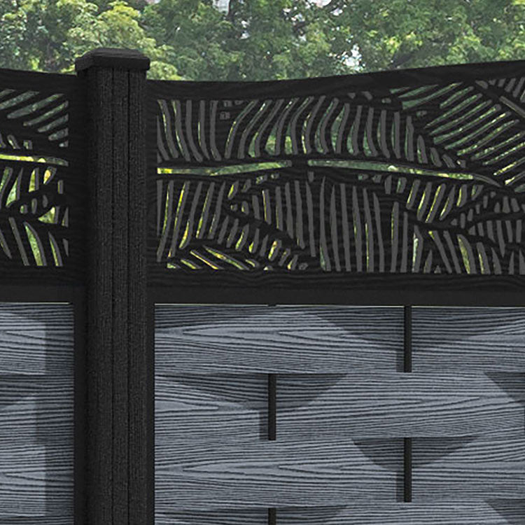 Ripple Feather Curved Top Fence Panel - Anthracite - with our composite posts