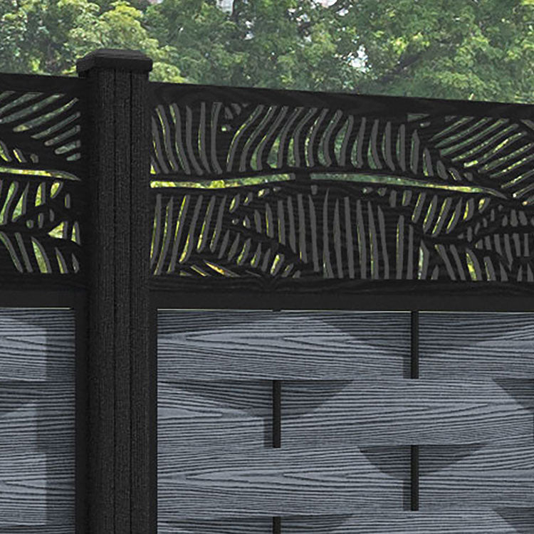 Ripple Feather Fence Panel - Anthracite - with our composite posts