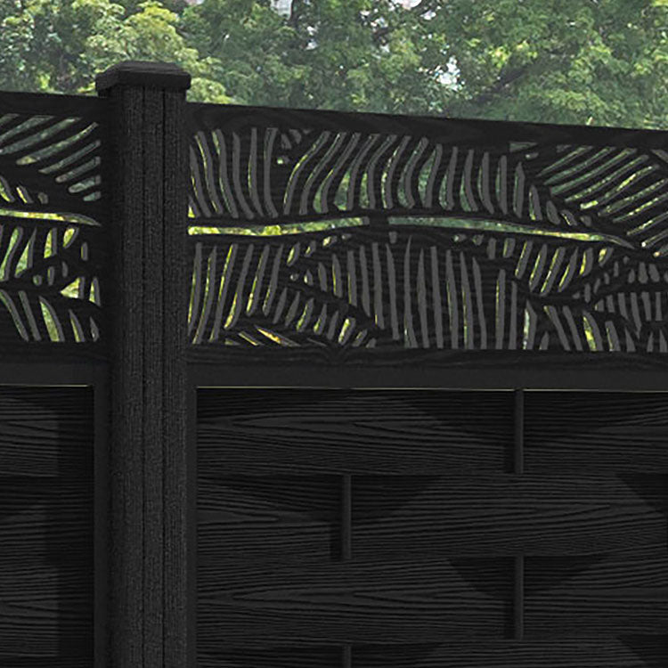 Ripple Feather Fence Panel - Black - with our composite posts