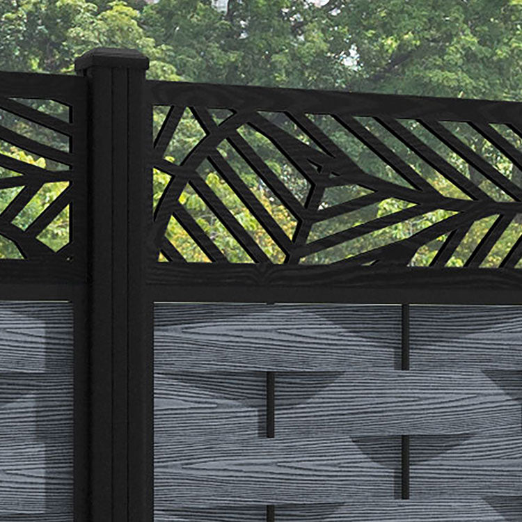 Ripple Habitat Fence Panel - Anthracite - with our aluminium posts