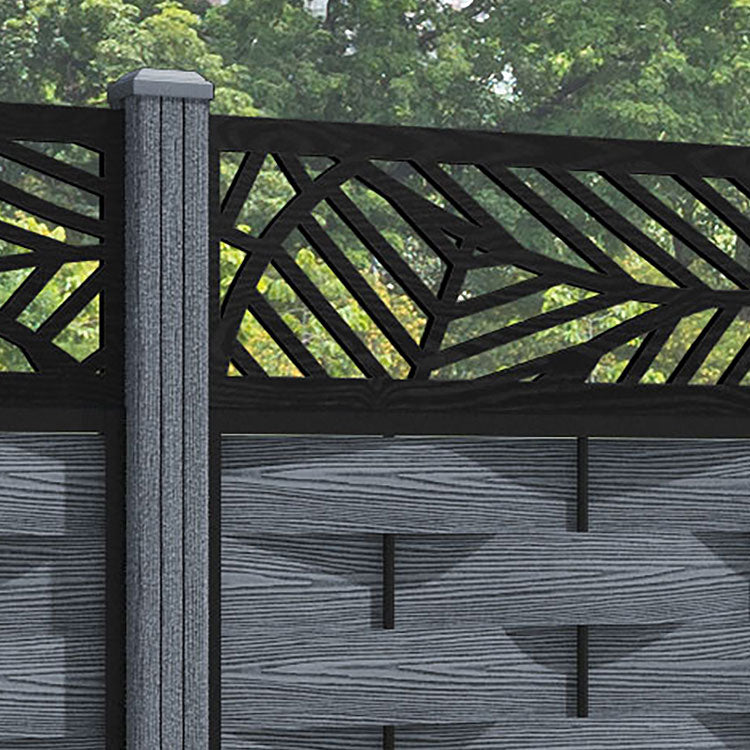 Ripple Habitat Fence Panel - Anthracite - with our composite posts