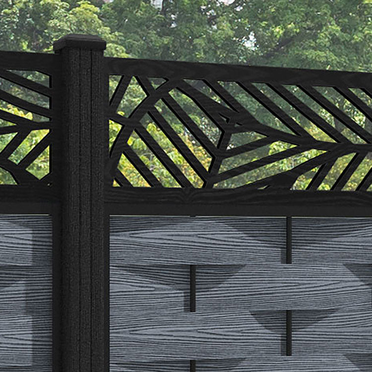 Ripple Habitat Fence Panel - Anthracite - with our composite posts