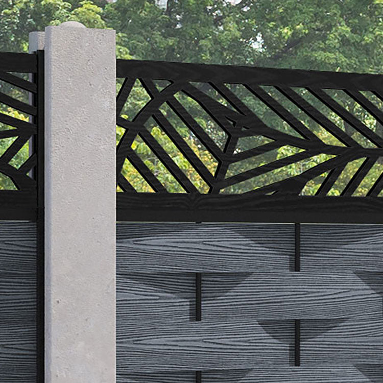 Ripple Habitat Fence Panel - Anthracite - for existing concrete posts