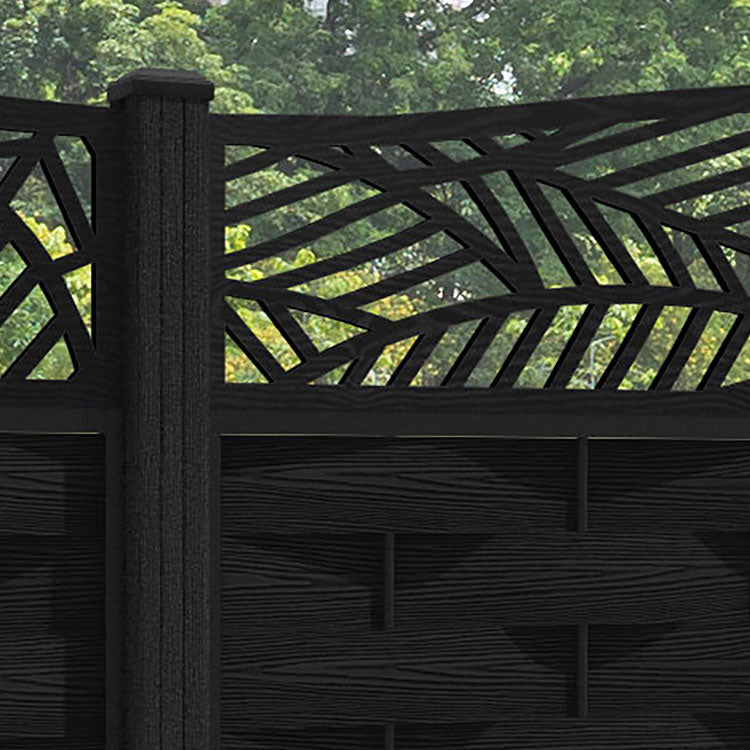 Ripple Habitat Curved Top Fence Panel - Black - with our composite posts