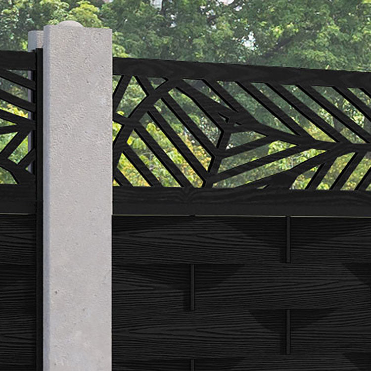Ripple Habitat Fence Panel - Black - for existing concrete posts