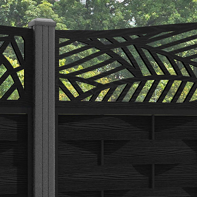 Ripple Habitat Curved Top Fence Panel - Black - with our aluminium posts
