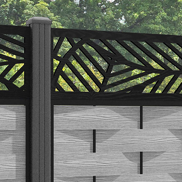 Ripple Habitat Fence Panel - Light Grey - with our aluminium posts