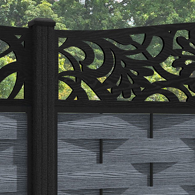 Ripple Heritage Curved Top Fence Panel - Anthracite - with our composite posts