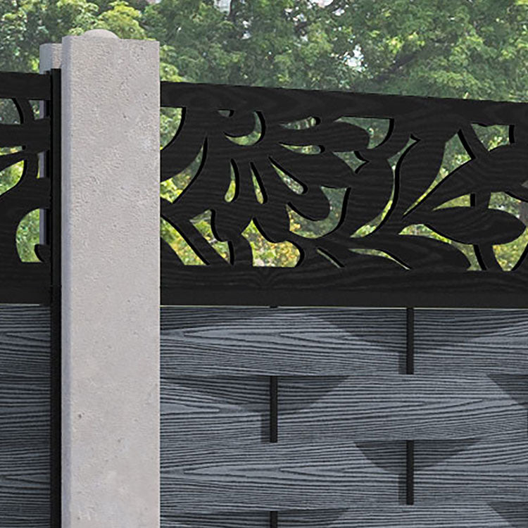 Ripple Heritage Fence Panel - Anthracite - for existing concrete posts