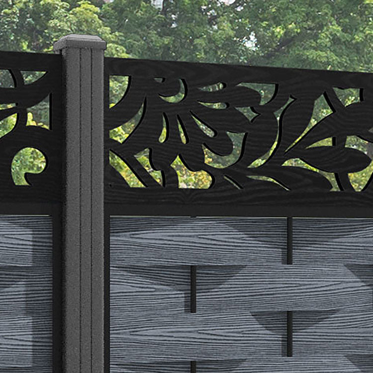 Ripple Heritage Fence Panel - Anthracite - with our aluminium posts