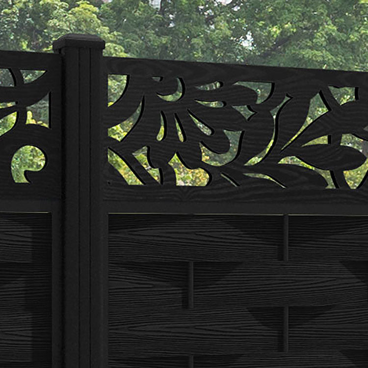Ripple Heritage Fence Panel - Black - with our aluminium posts