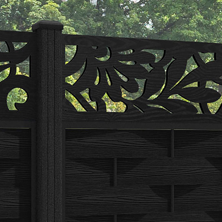 Ripple Heritage Fence Panel - Black - with our composite posts