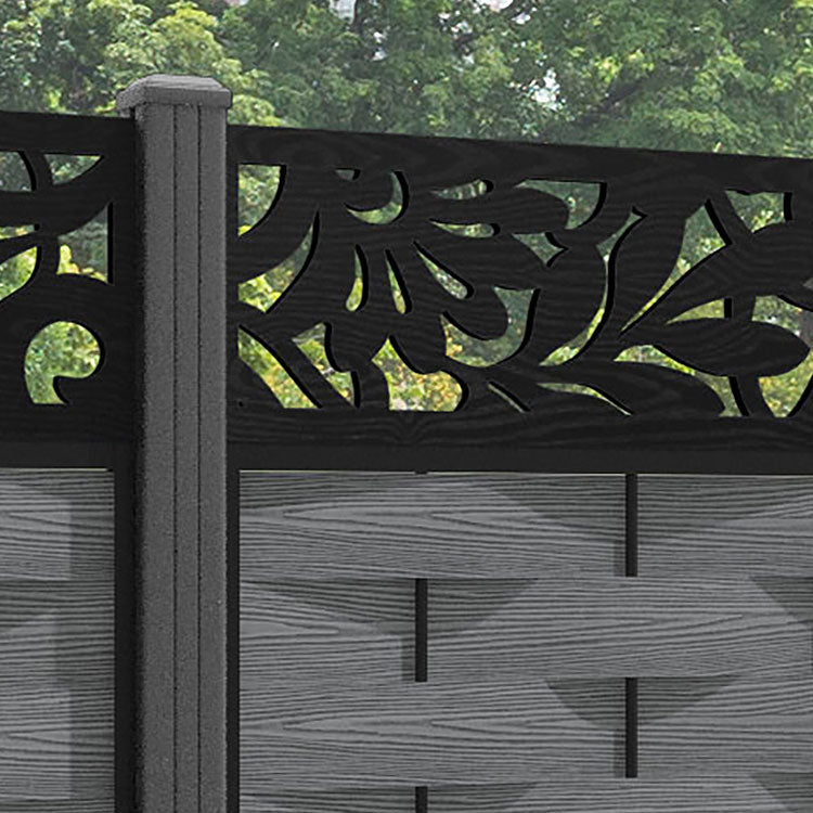 Ripple Heritage Fence Panel - Mid Grey - with our aluminium posts