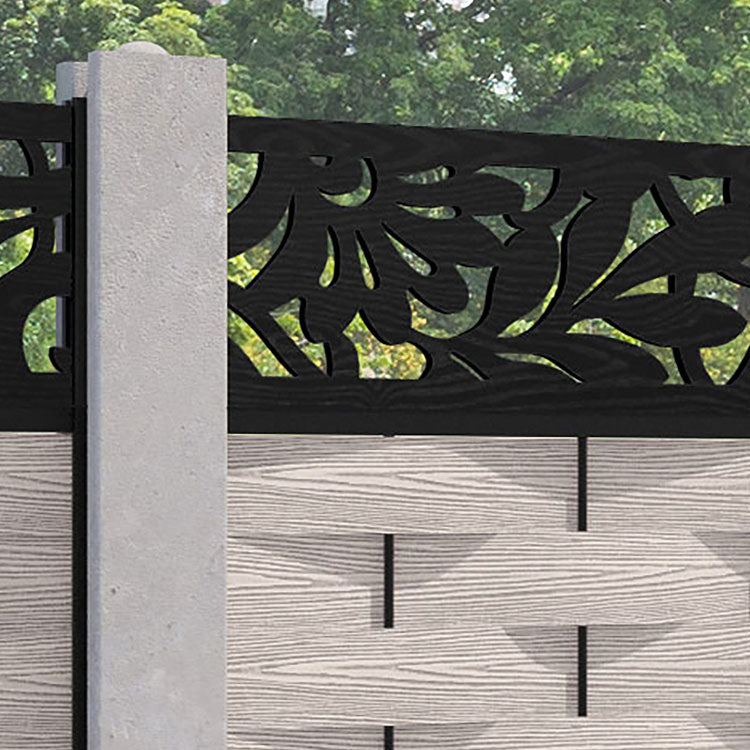 Ripple Heritage Fence Panel - Mid Stone - for existing concrete posts