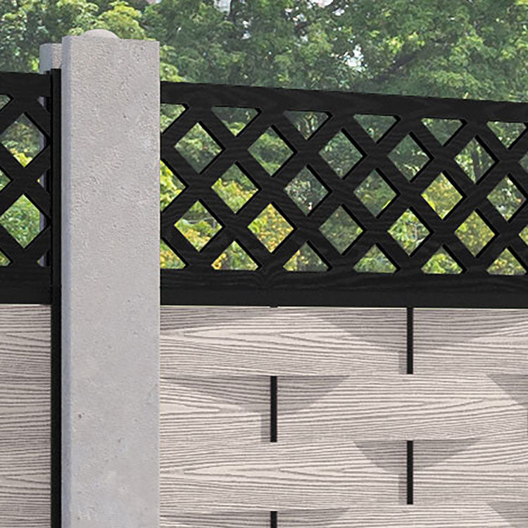 Ripple Hive Fence Panel - Mid Stone - for existing concrete posts