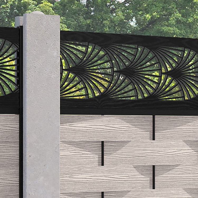 Ripple Laurel Fence Panel - Mid Stone - for existing concrete posts