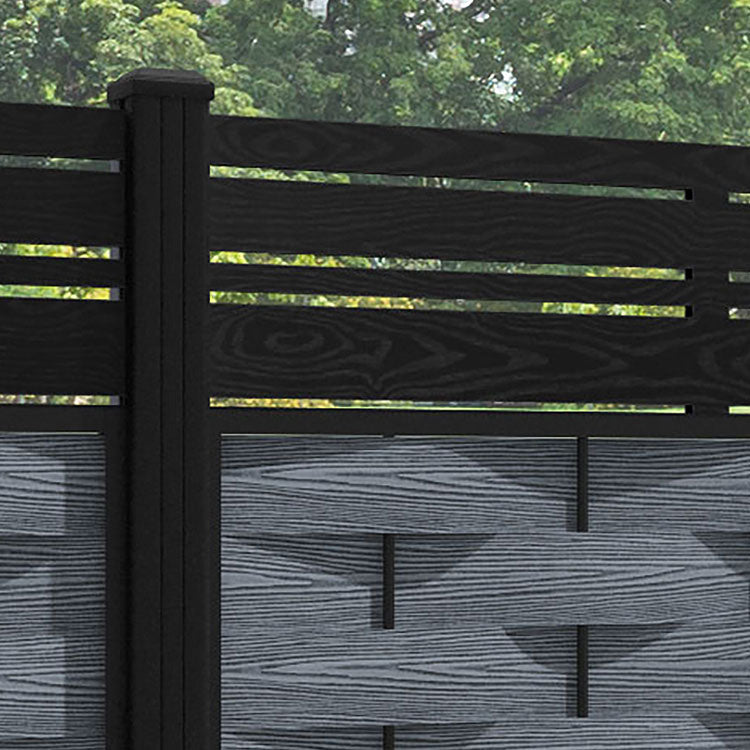 Ripple Linea Fence Panel - Anthracite - with our aluminium posts