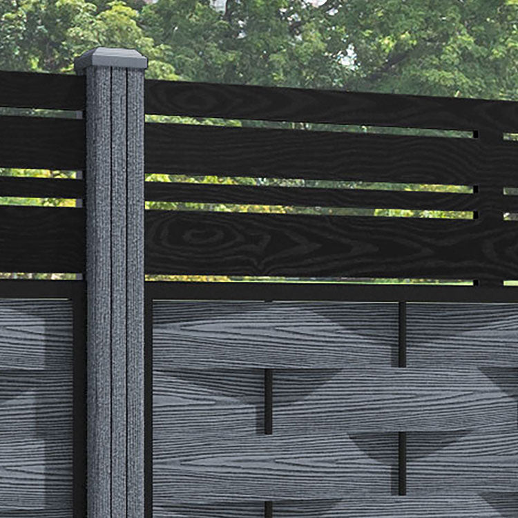 Ripple Linea Fence Panel - Anthracite - with our composite posts