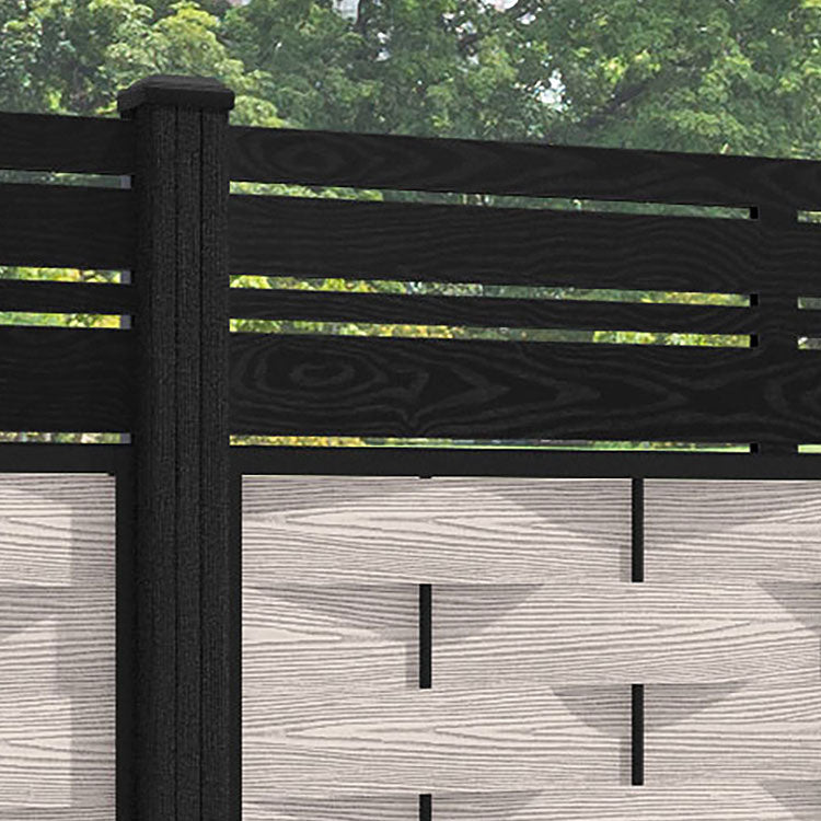 Ripple Linea Fence Panel - Mid Stone - with our composite posts
