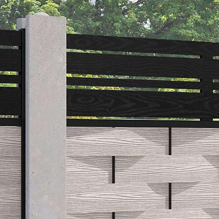 Ripple Linea Fence Panel - Mid Stone - for existing concrete posts