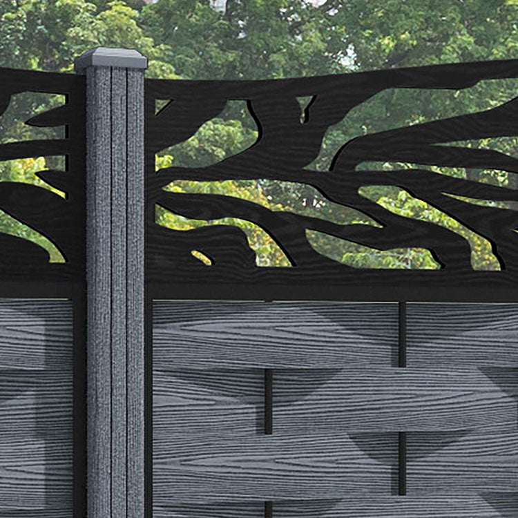 Ripple Malawi Curved Top Fence Panel - Anthracite - with our composite posts