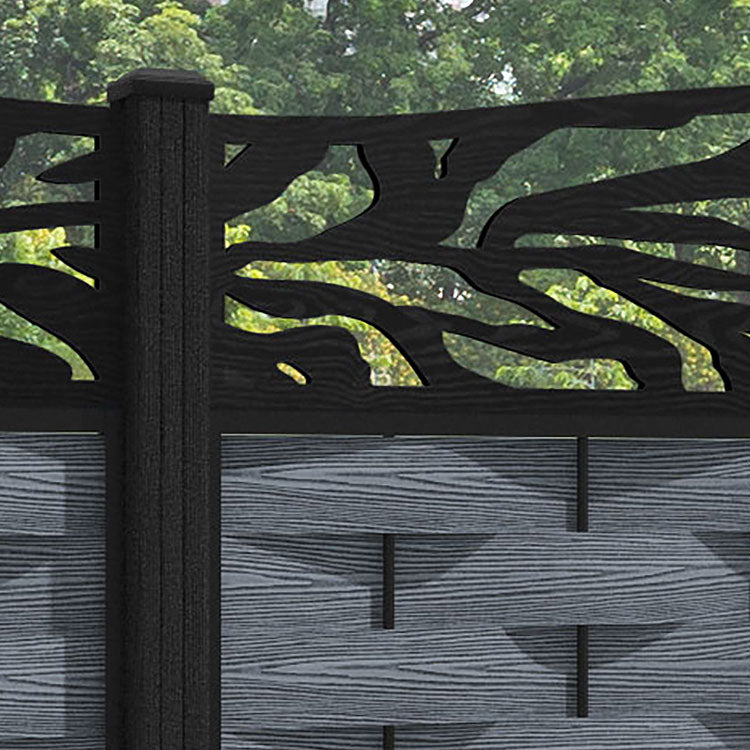 Ripple Malawi Curved Top Fence Panel - Anthracite - with our composite posts