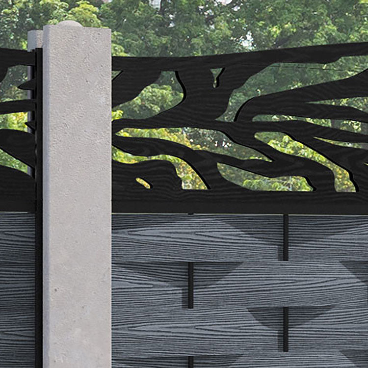 Ripple Malawi Curved Top Fence Panel - Anthracite - for existing concrete posts