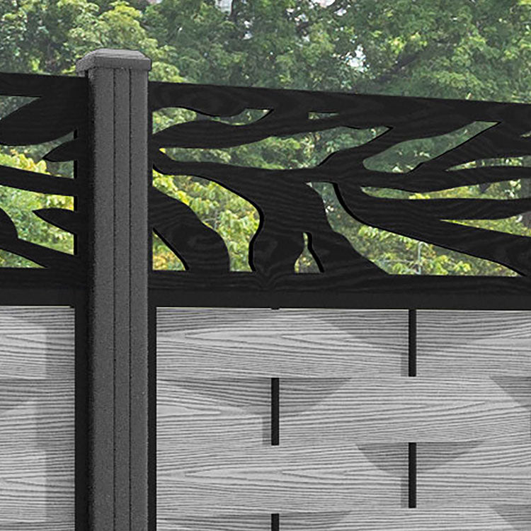 Ripple Malawi Fence Panel - Light Grey - with our aluminium posts