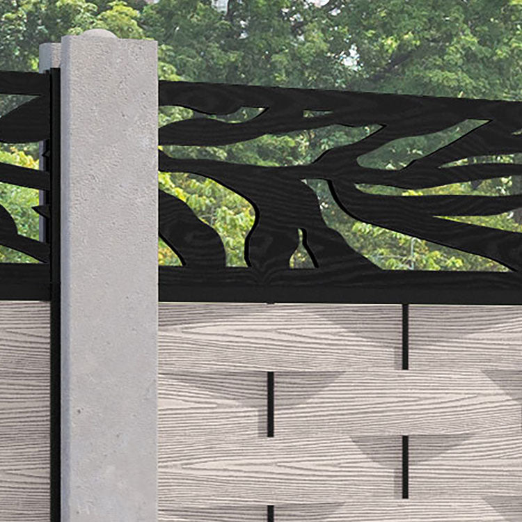 Ripple Malawi Fence Panel - Mid Stone - for existing concrete posts