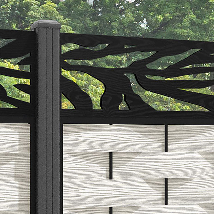 Ripple Malawi Fence Panel - Light Stone - with our aluminium posts