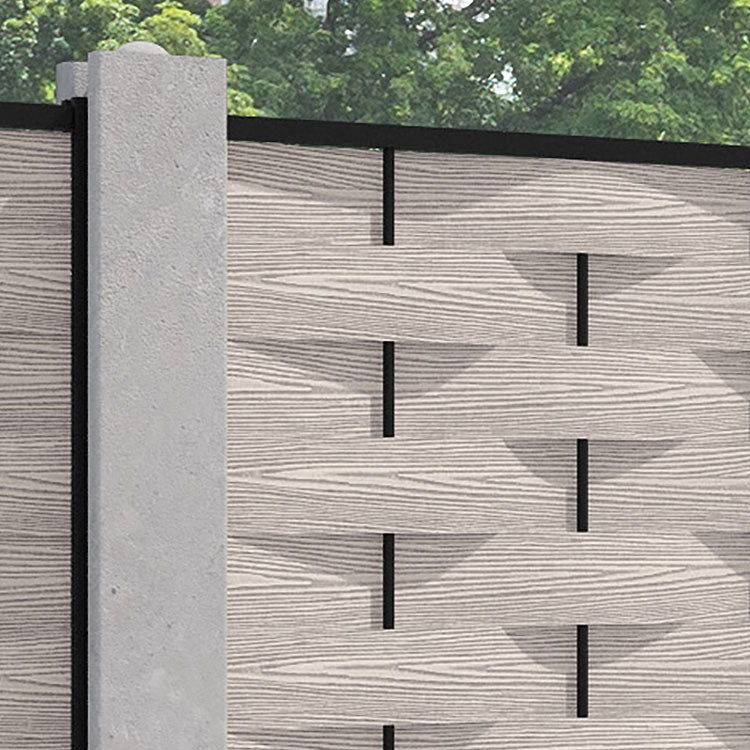 Ripple Fence Panel - Mid Stone - for existing concrete posts