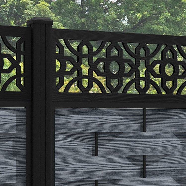 Ripple Nabila Fence Panel - Anthracite - with our aluminium posts