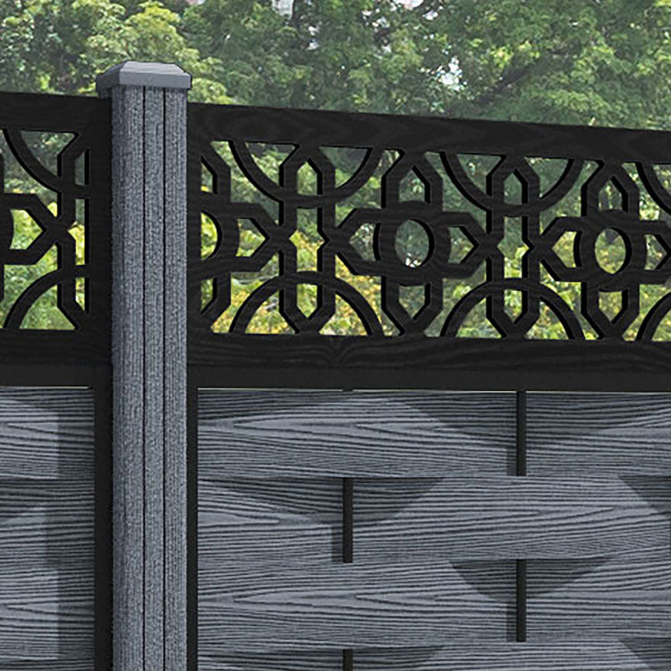 Ripple Nabila Fence Panel - Anthracite - with our composite posts