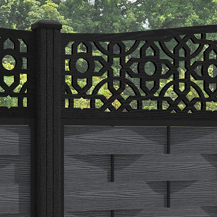 Ripple Nabila Curved Top Fence Panel - Dark Grey - with our composite posts