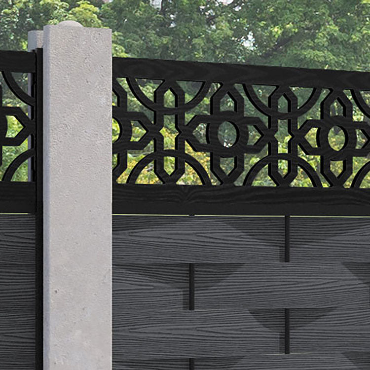 Ripple Nabila Fence Panel - Dark Grey - for existing concrete posts