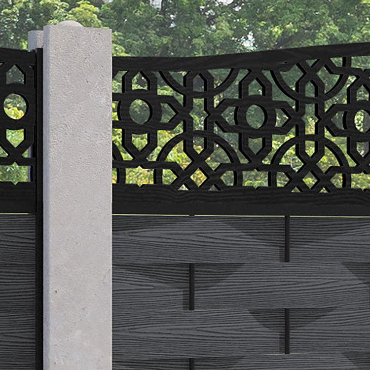 Ripple Nabila Curved Top Fence Panel - Dark Grey - for existing concrete posts