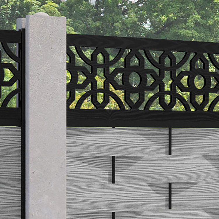 Ripple Nabila Fence Panel - Light Grey - for existing concrete posts