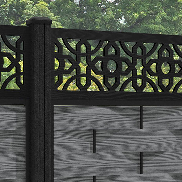 Ripple Nabila Fence Panel - Mid Grey - with our composite posts