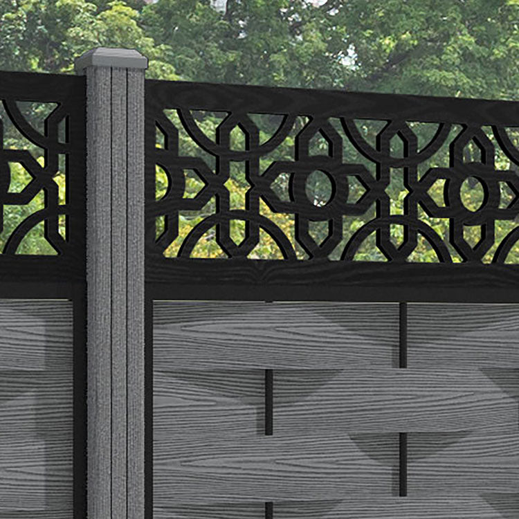 Ripple Nabila Fence Panel - Mid Grey - with our composite posts
