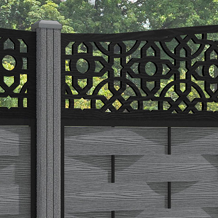 Ripple Nabila Curved Top Fence Panel - Mid Grey - with our composite posts